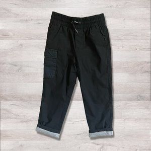Gap Kids Boys Jersey- Lined Cargo Joggers - Black S (6/7)